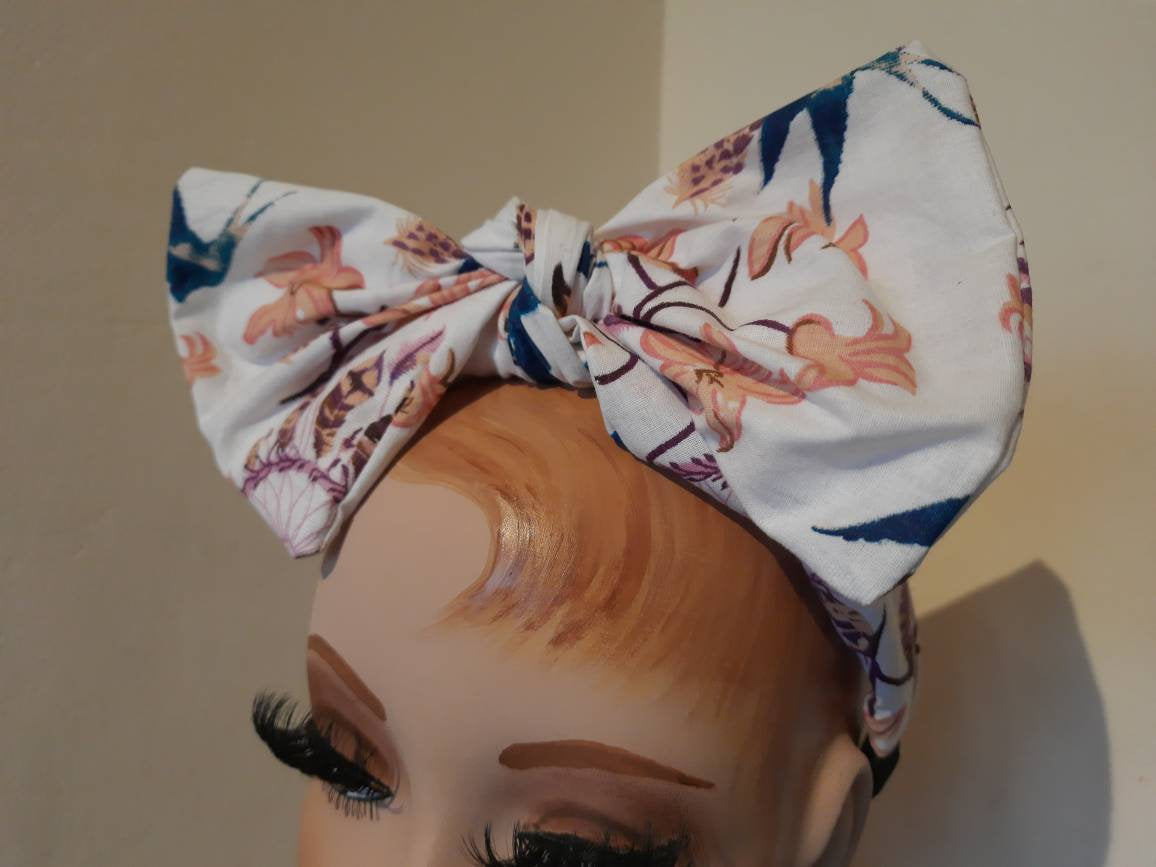 Dream-catcher Bird Kitsch Inspired Bow Headband - Hairband - Aliceband - Hair Accessories White Blue Pink