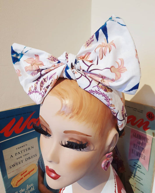 Dream-catcher Bird Kitsch Inspired Bow Headband - Hairband - Aliceband - Hair Accessories White Blue Pink